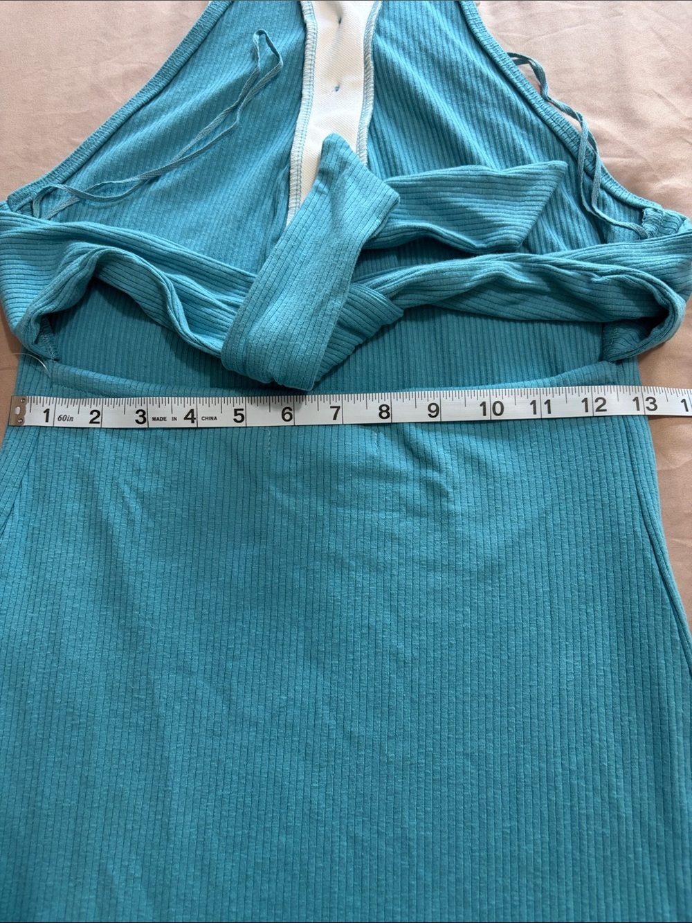 NWT-Aqua Halter Collar Ribbed Knit Dress - Picture 5 of 11